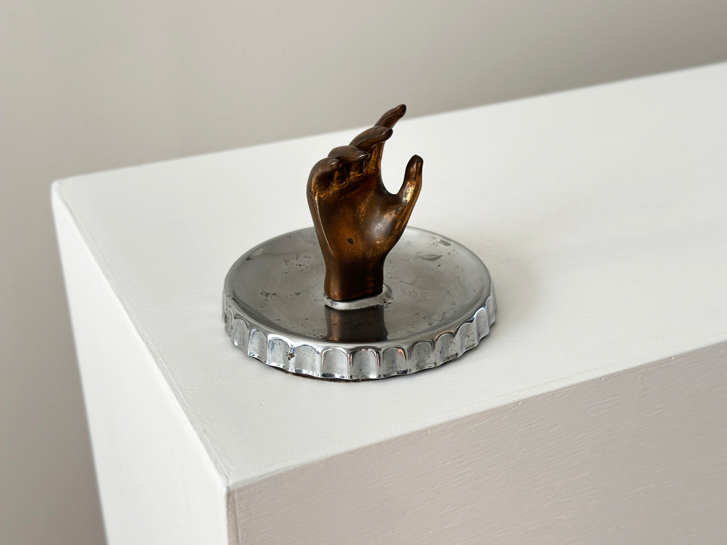 Vintage hand ring dish with unique bottle cap dish