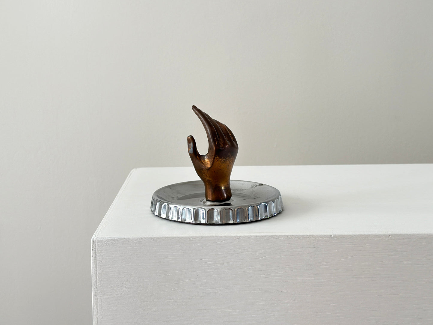 Vintage hand ring dish with unique bottle cap dish