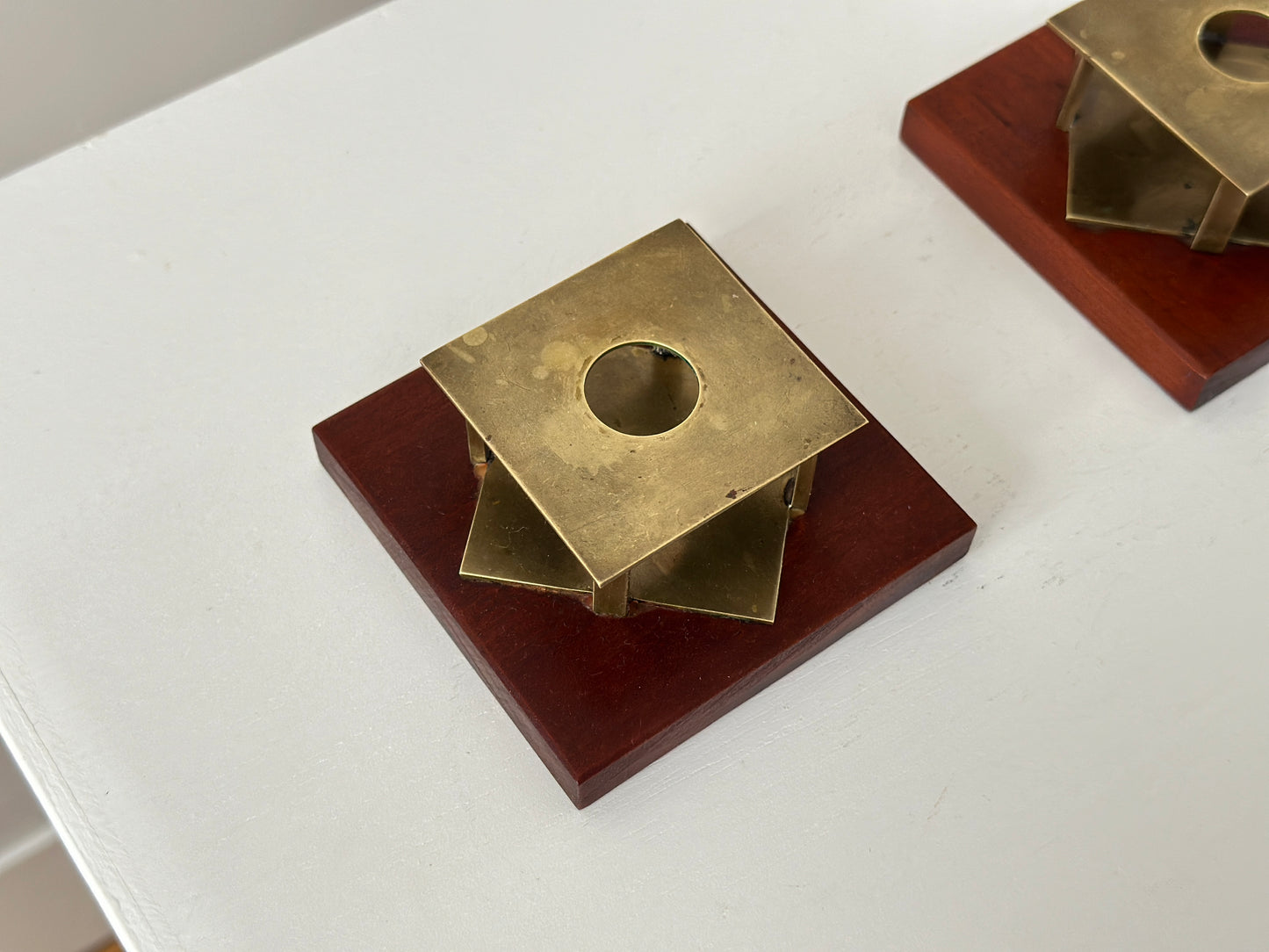 Pair of modernist vintage candle holders
