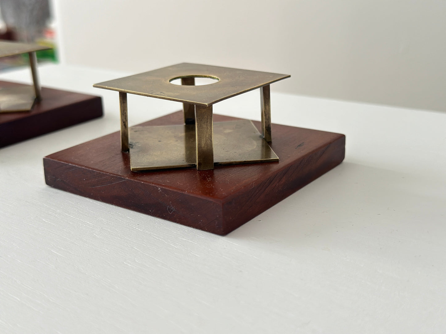 Pair of modernist vintage candle holders