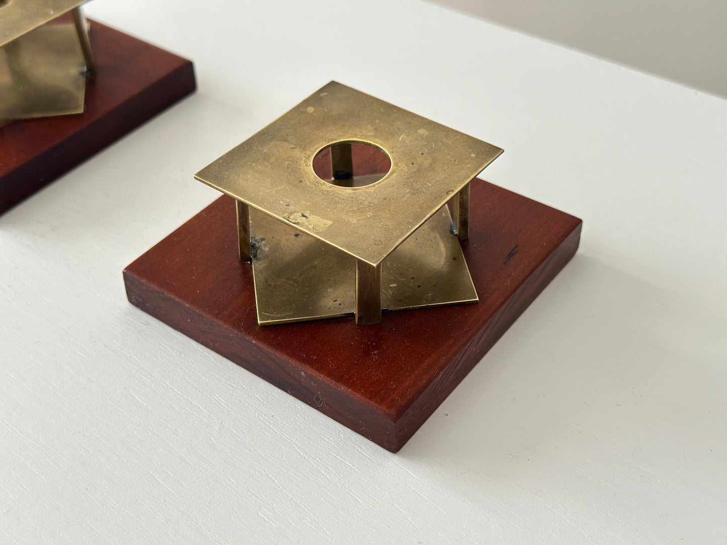 Pair of modernist vintage candle holders