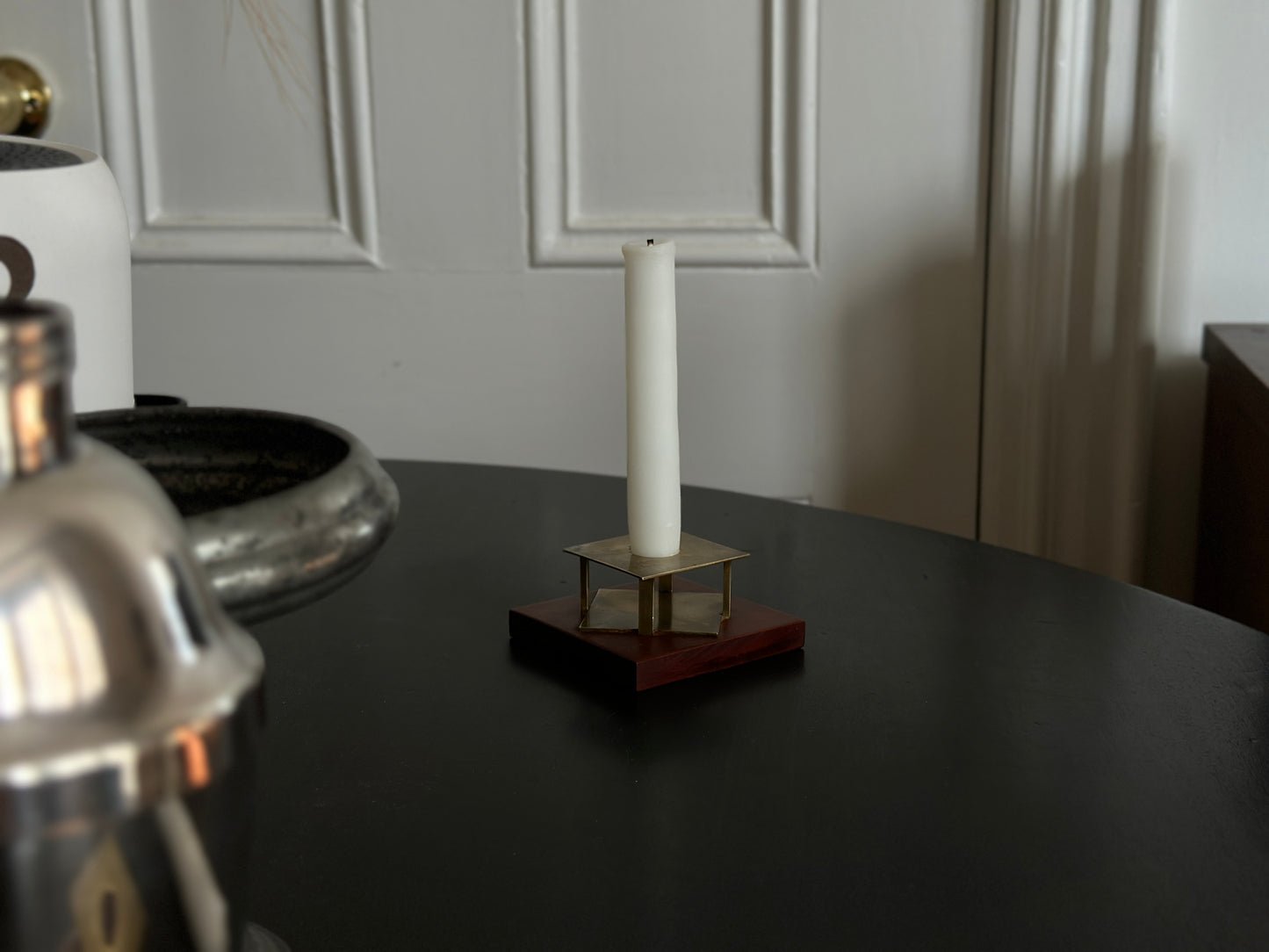 Pair of modernist vintage candle holders