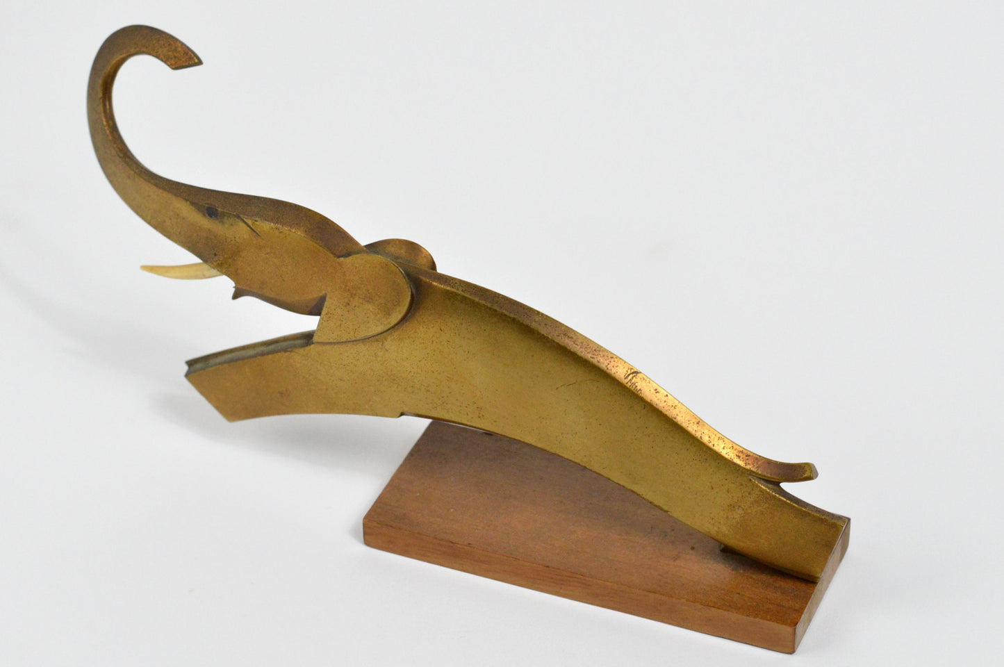 1925– Rare Carl Auböck brass jumping elephant sculpture