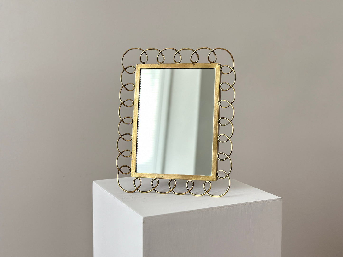 1950s – Mid Century Italian brass loops table mirror