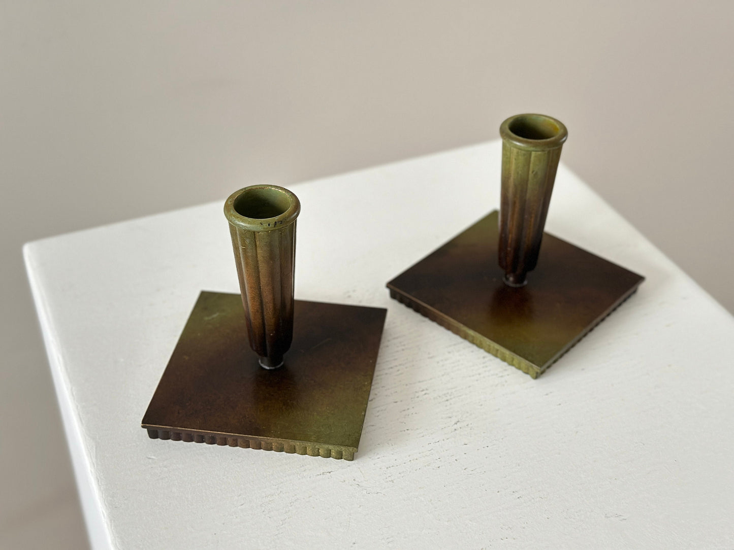 1940s – Pair of candlesticks by Carl-Einar Borgström for Ystad Brons