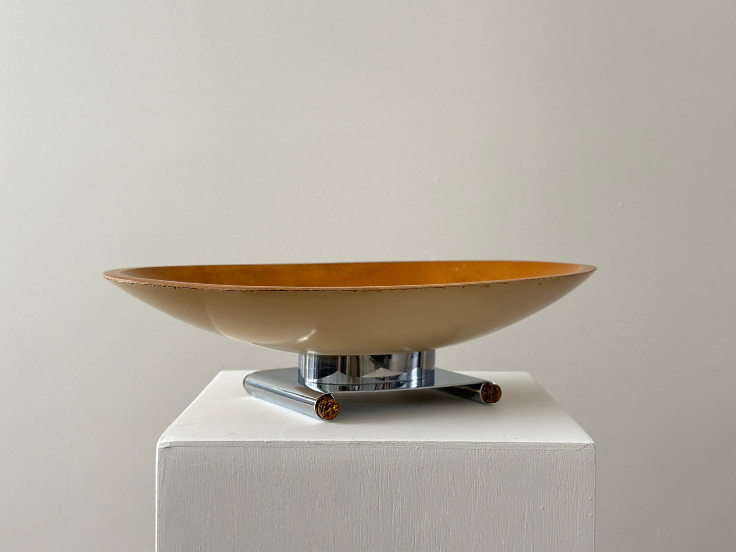 1930s – Art deco maple chrome and bakelite centerpiece