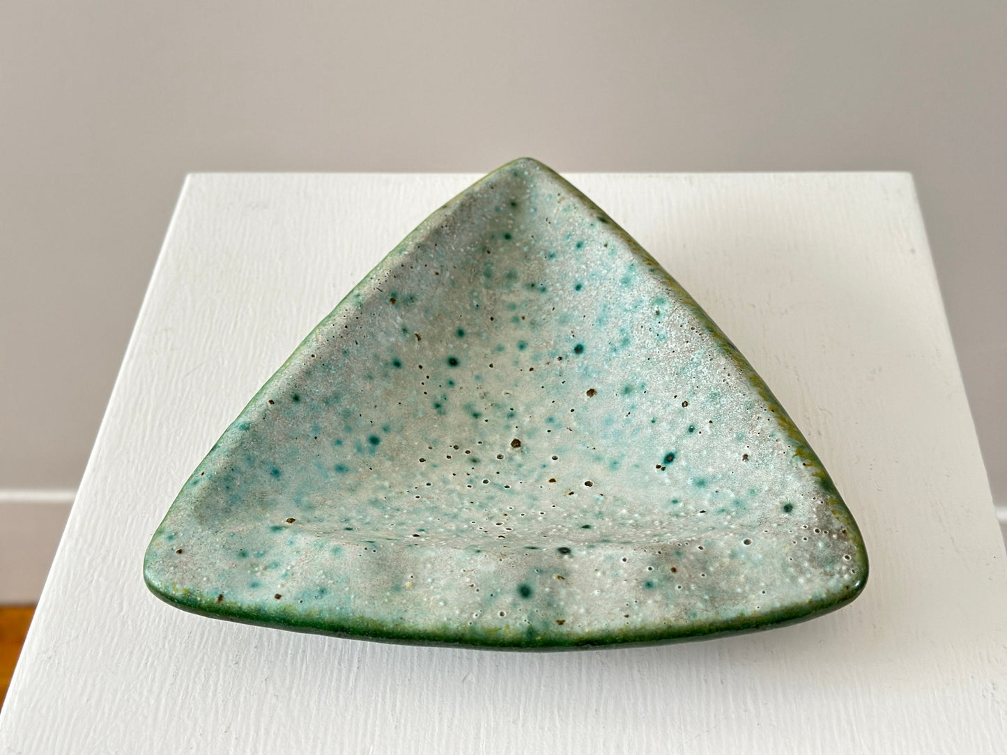 1960s – Large blue green lava glaze ashtray catch all tray