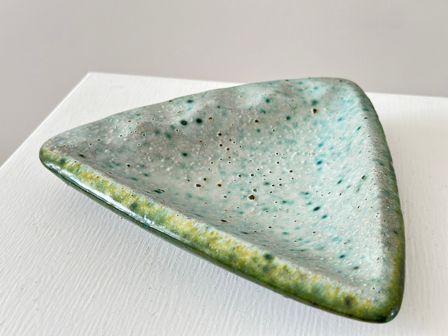 1960s – Large blue green lava glaze ashtray catch all tray