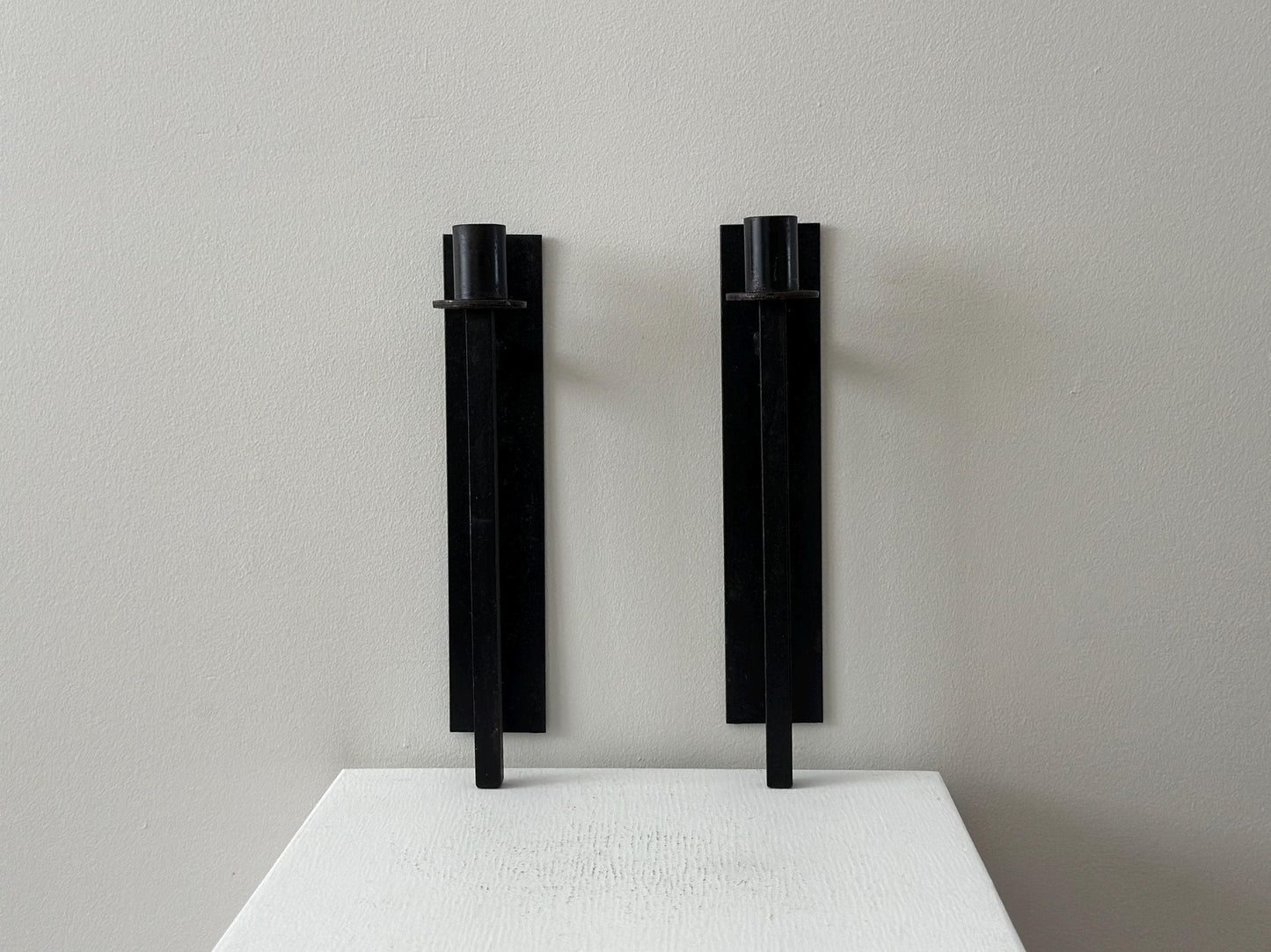 1950s – Pair of Van Keppel Green iron modernist sconces