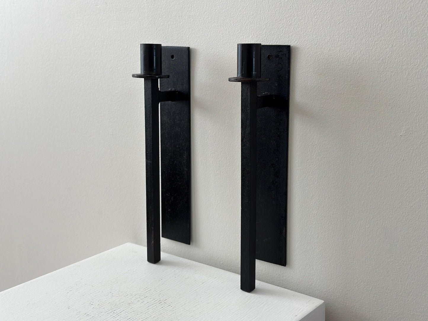 1950s – Pair of Van Keppel Green iron modernist sconces