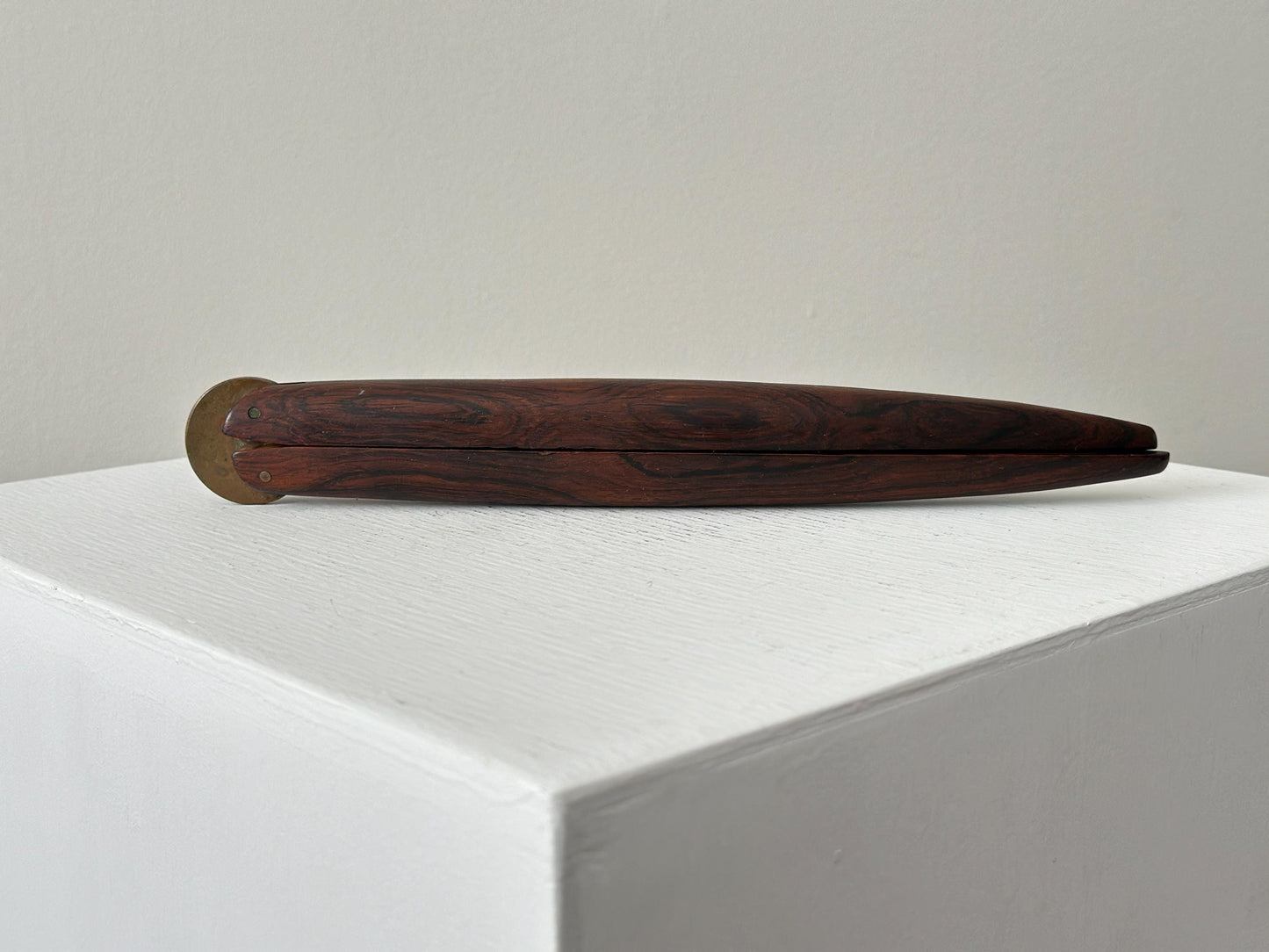 1950s – Danish rosewood and brass nutcracker by Preben Broste