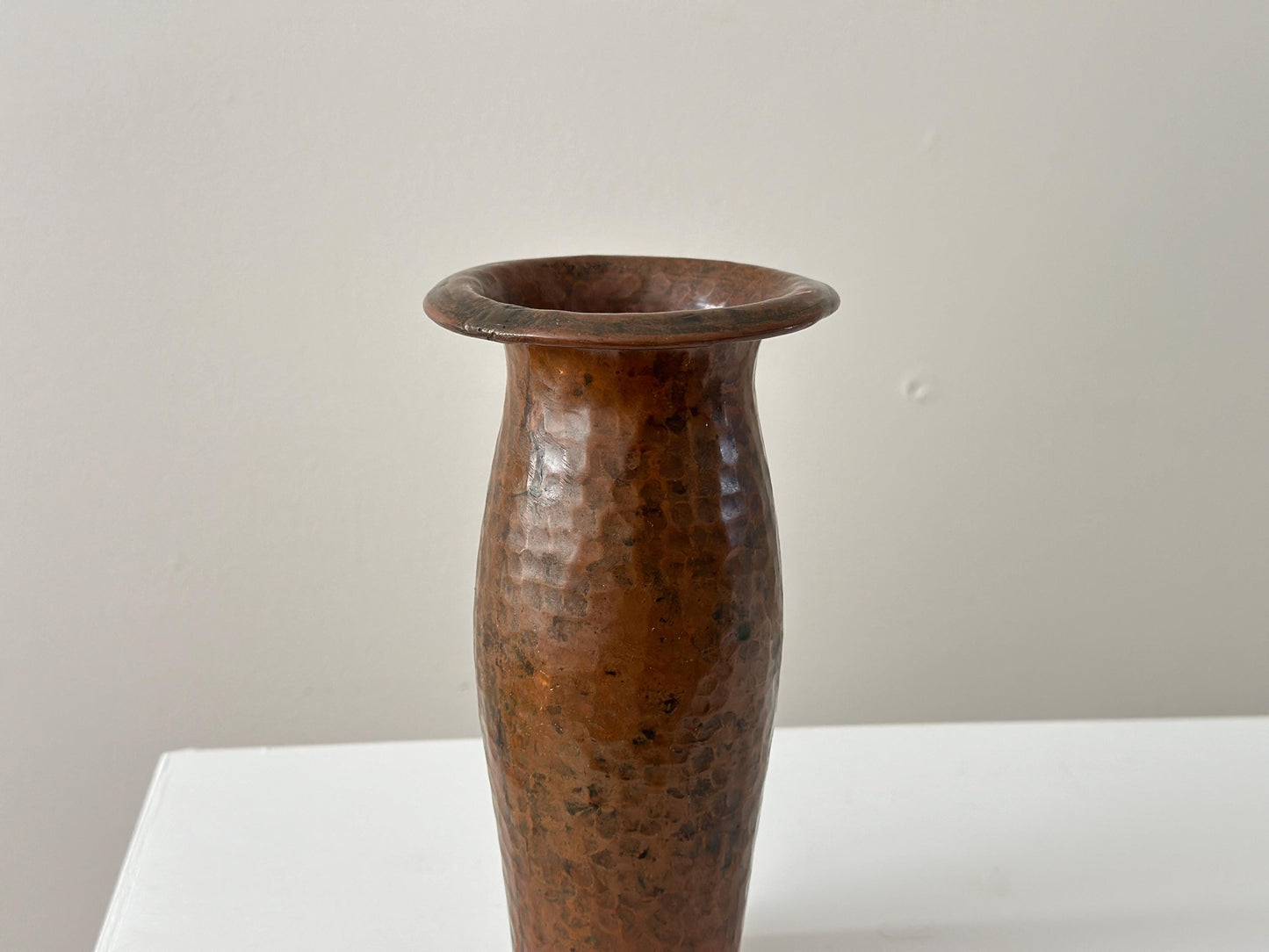 1920s – Flared and reeded edge copper arts and crafts vase