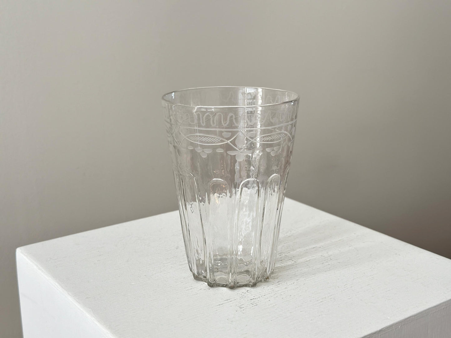 1770s – Antique handblown and engraved glass vase