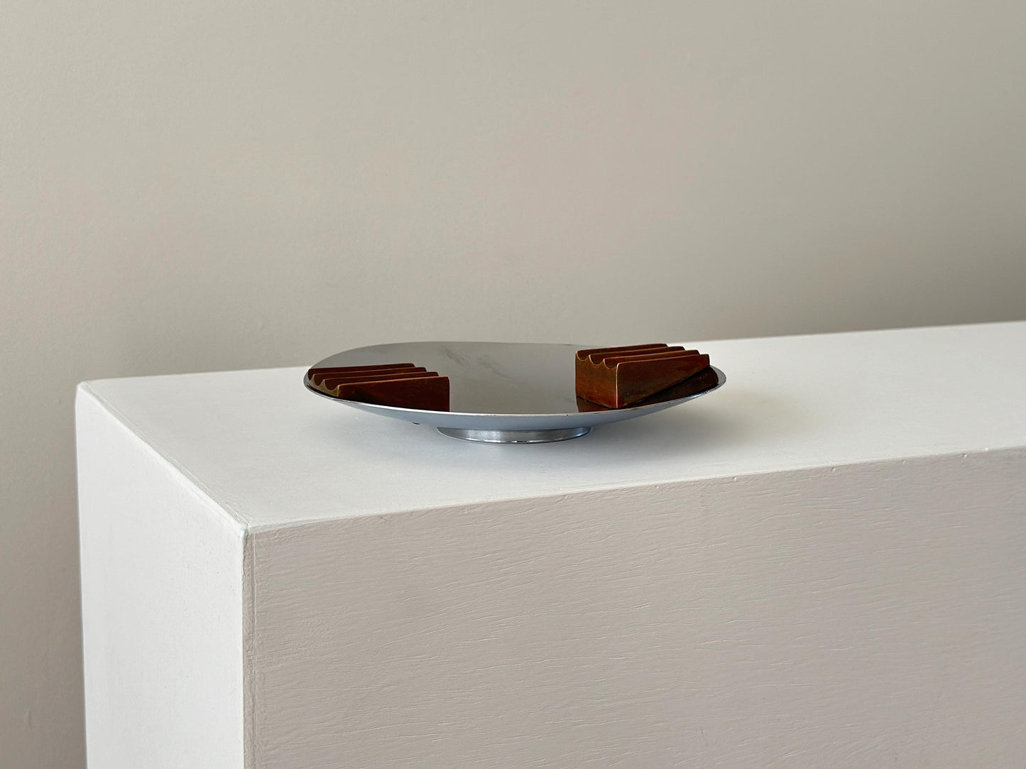 1930s – Revere chrome and brass ashtray