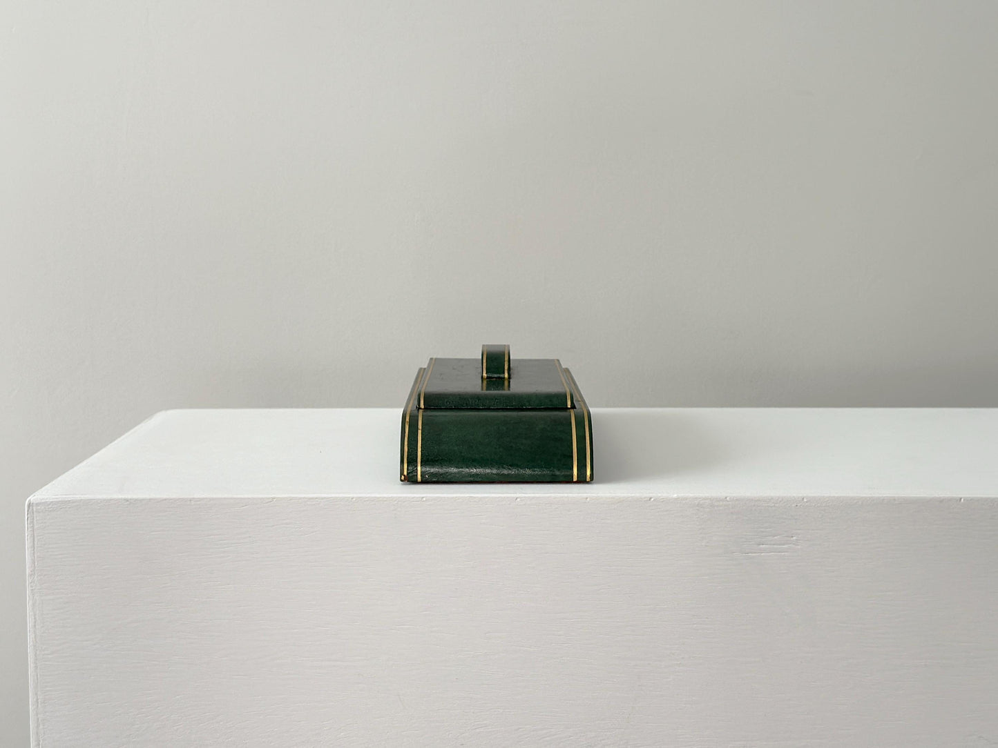 1930s – Art Deco green and gold trinket cigarette box by London Harness Company