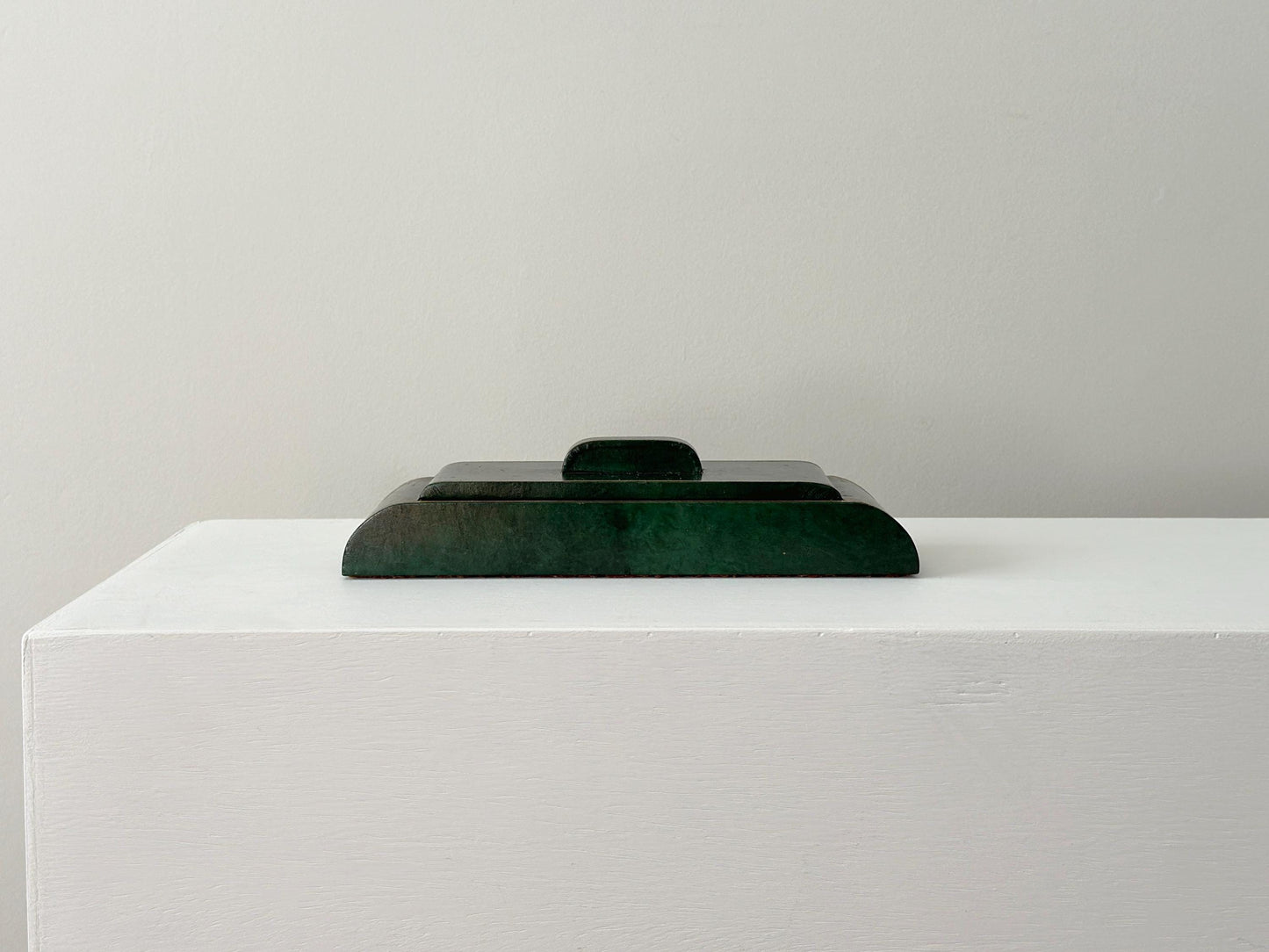 1930s – Art Deco green and gold trinket cigarette box by London Harness Company