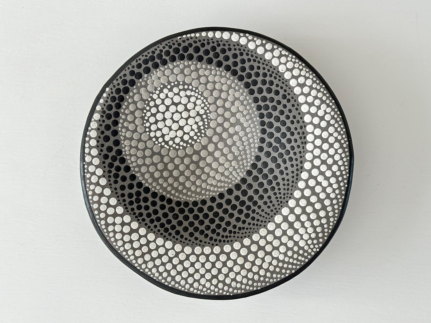 1960s – Hand painted Op Art terracotta shallow bowl