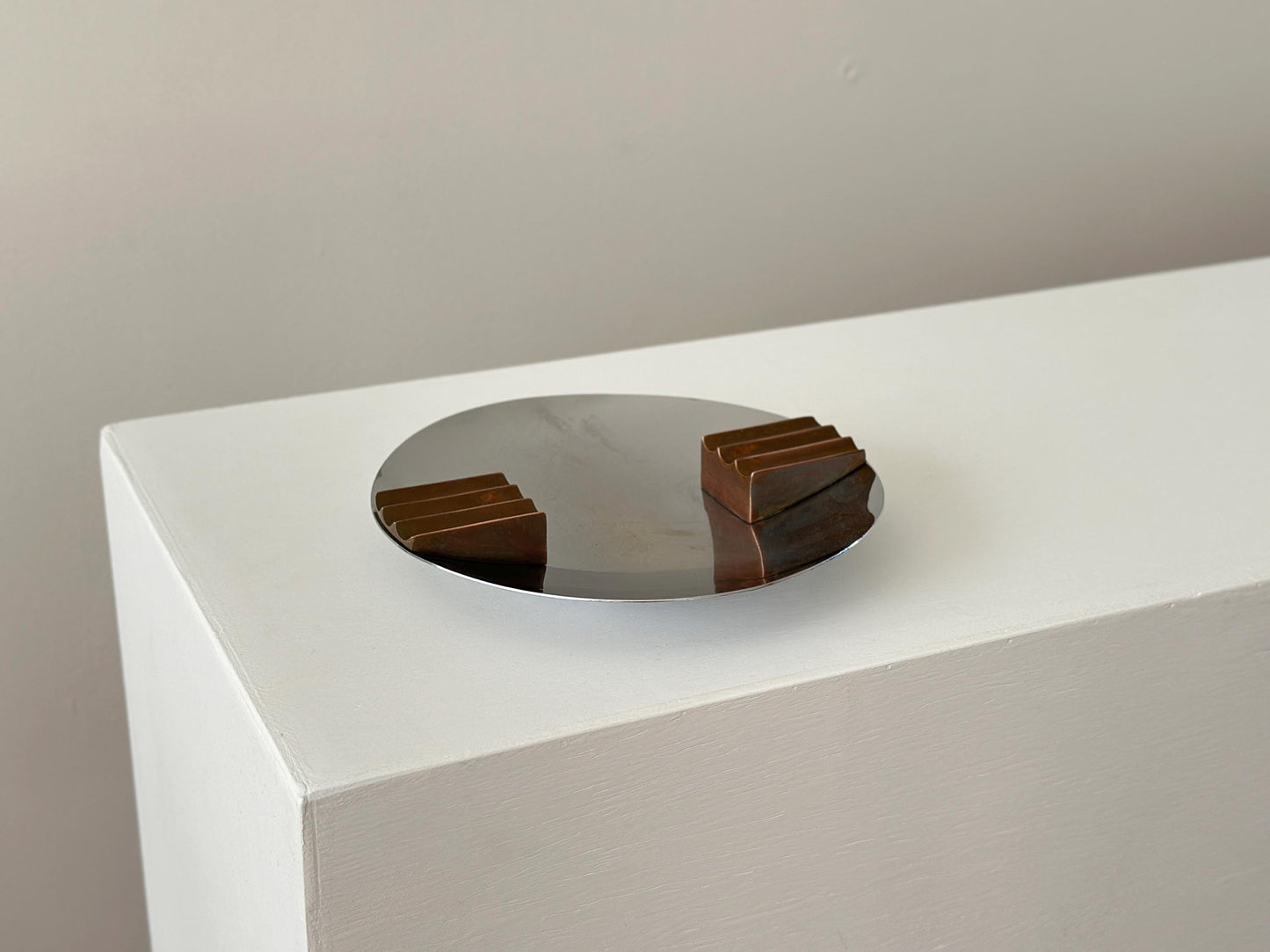 1930s – Revere chrome and brass ashtray