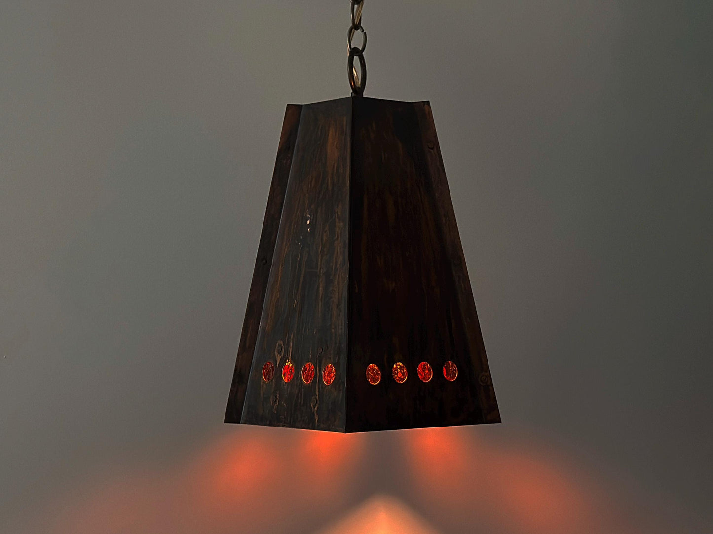 1960s – Brutalist patinated copper chandelier