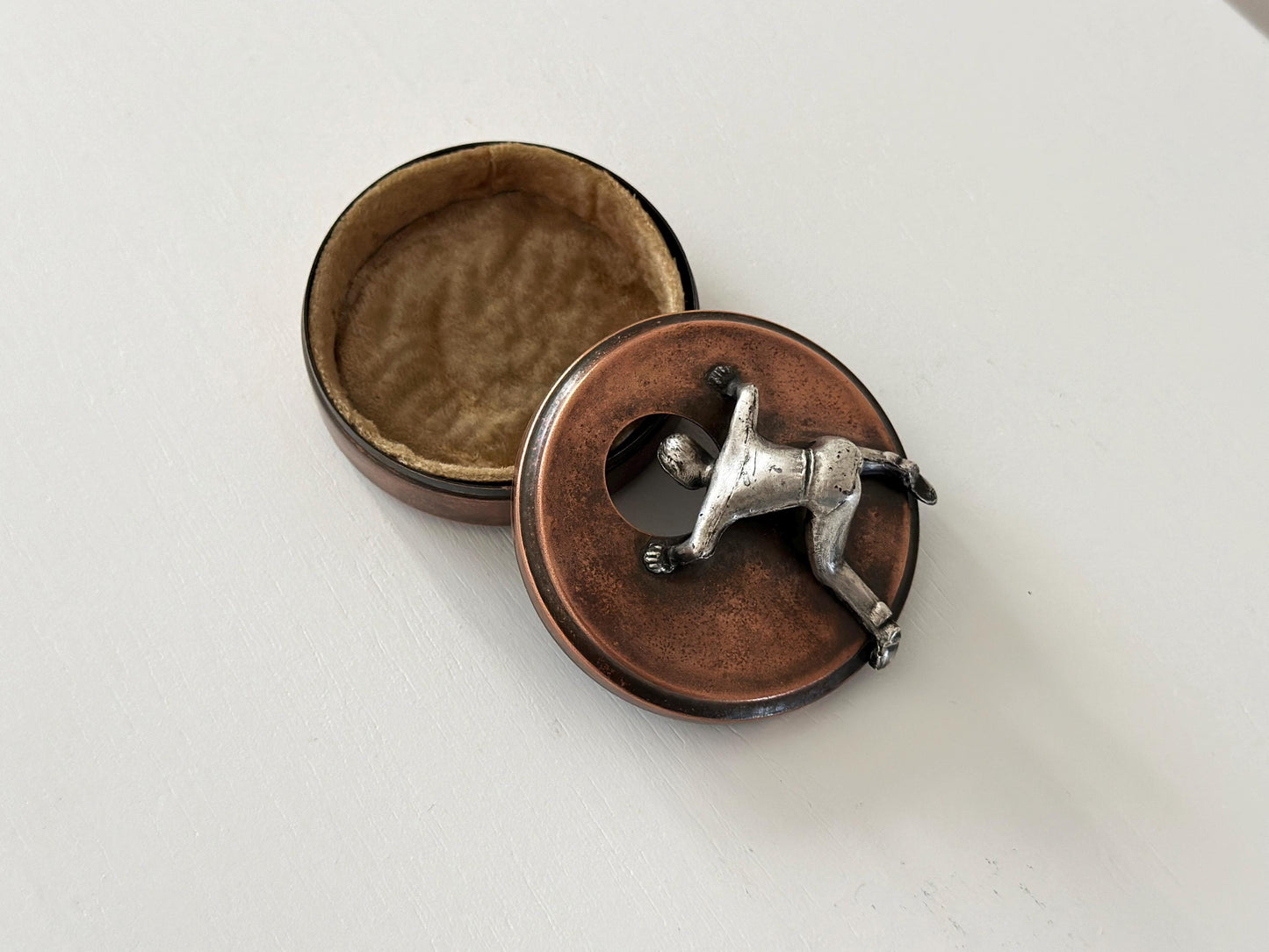 1930s – Art Deco brass cufflink box by Widerholm & Dahlberg