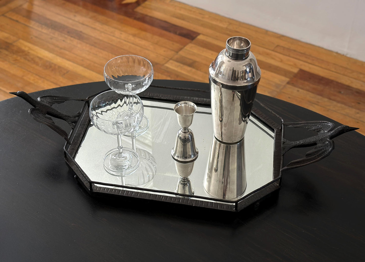 1930 – French Art Deco tray with iron birds