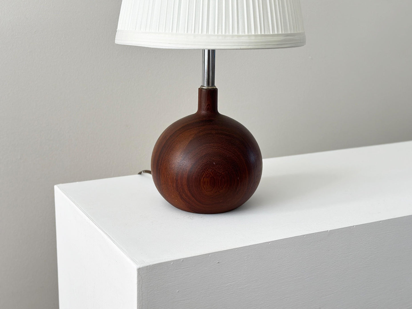 1960s – Mid-Century teak ball table lamp