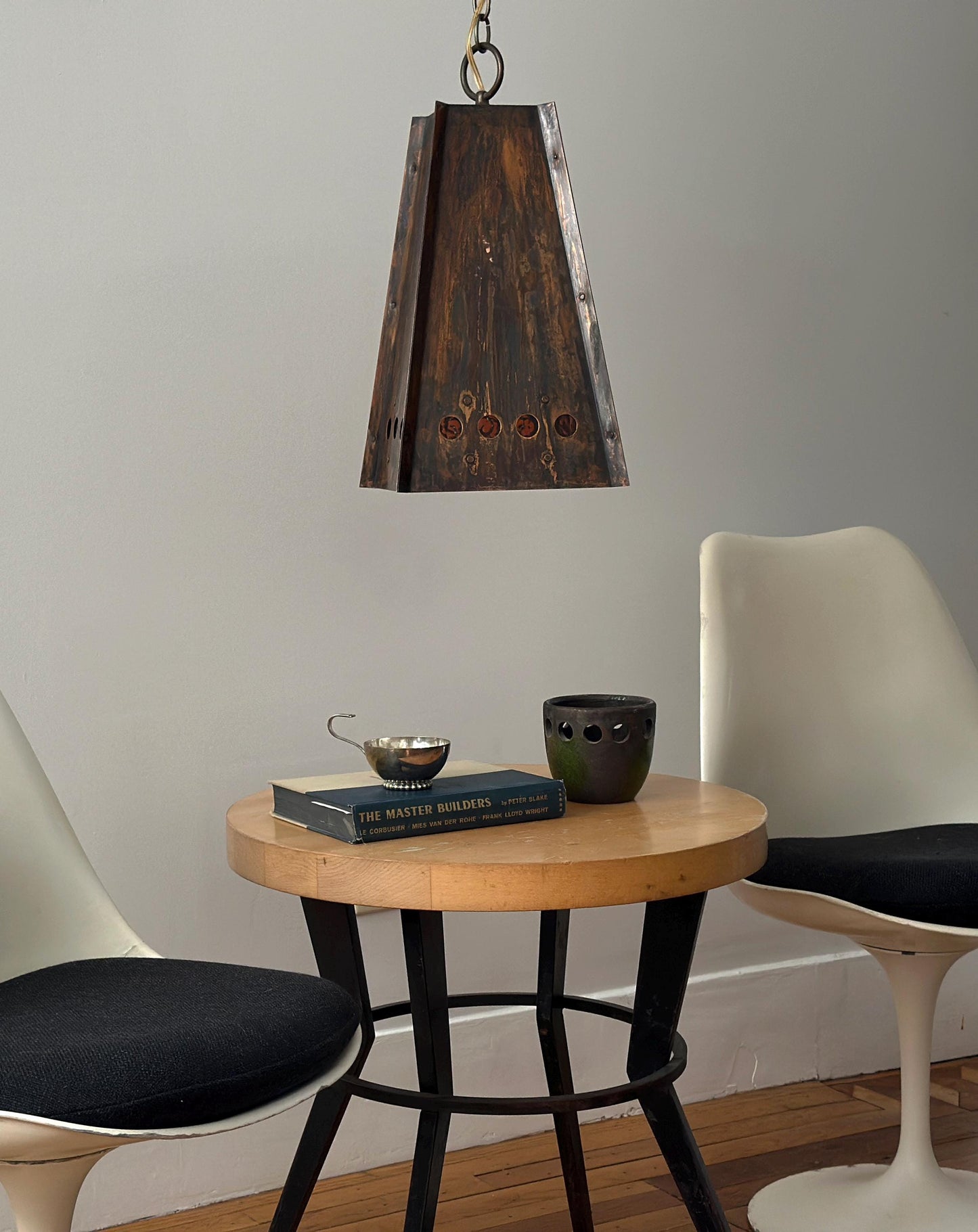 1960s – Brutalist patinated copper chandelier