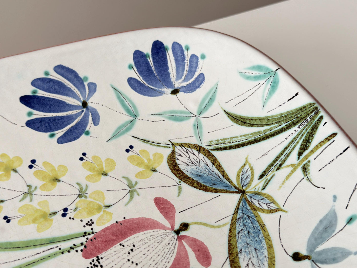 1950s – Stig Lindberg Faience hand painted eathenware tray