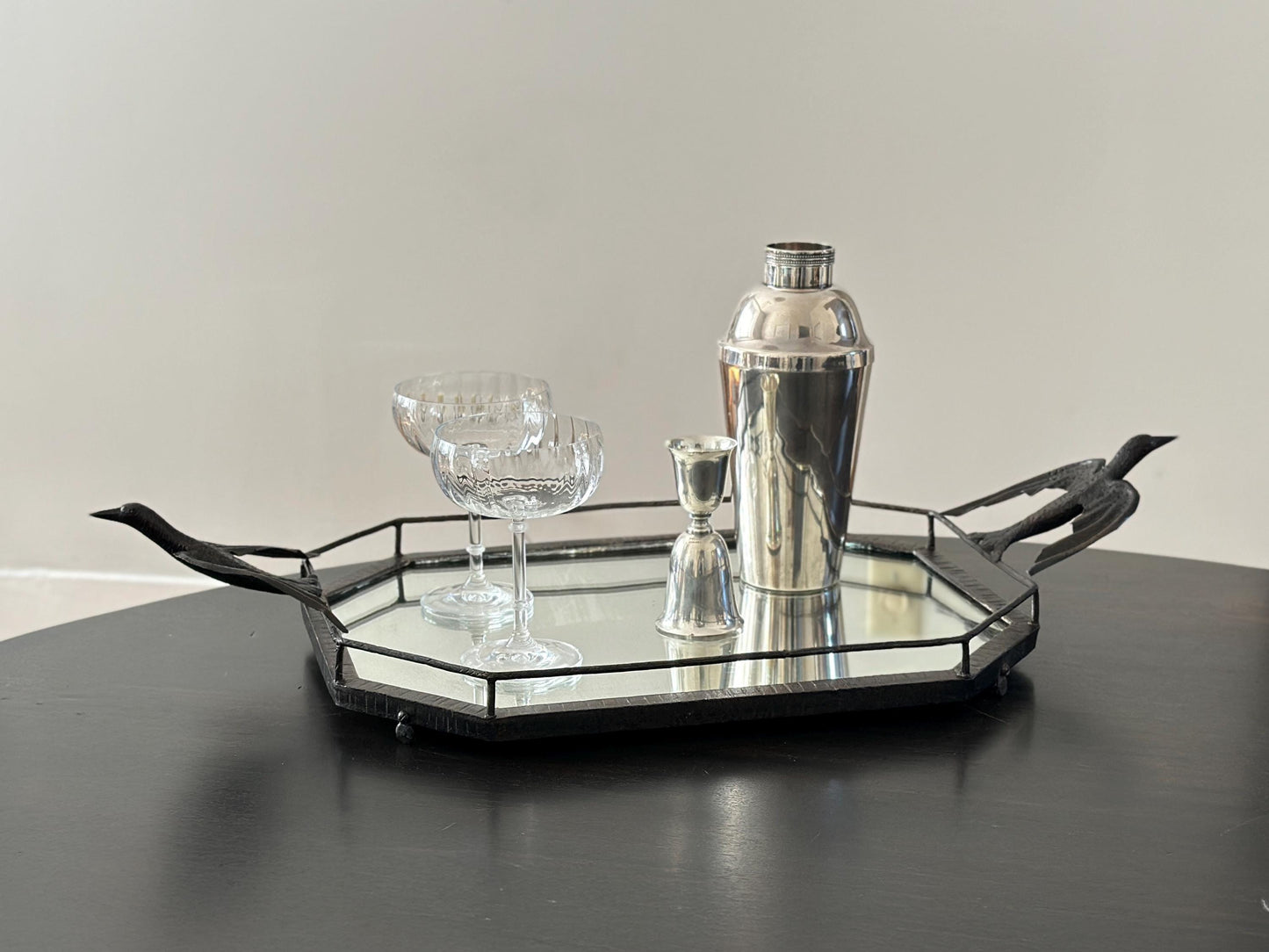 1930 – French Art Deco tray with iron birds