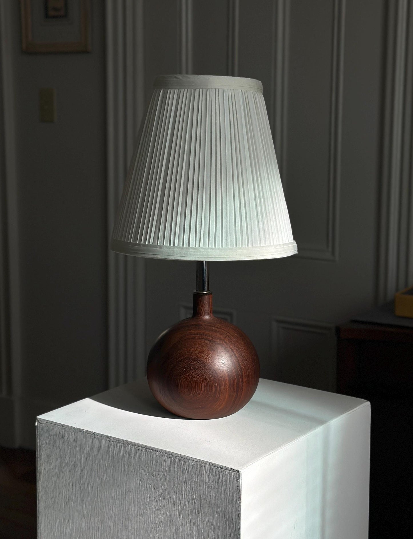 1960s – Mid-Century teak ball table lamp