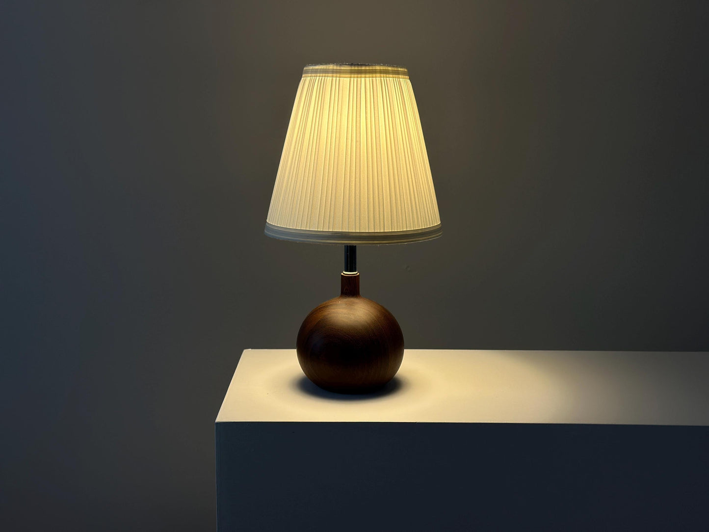 1960s – Mid-Century teak ball table lamp