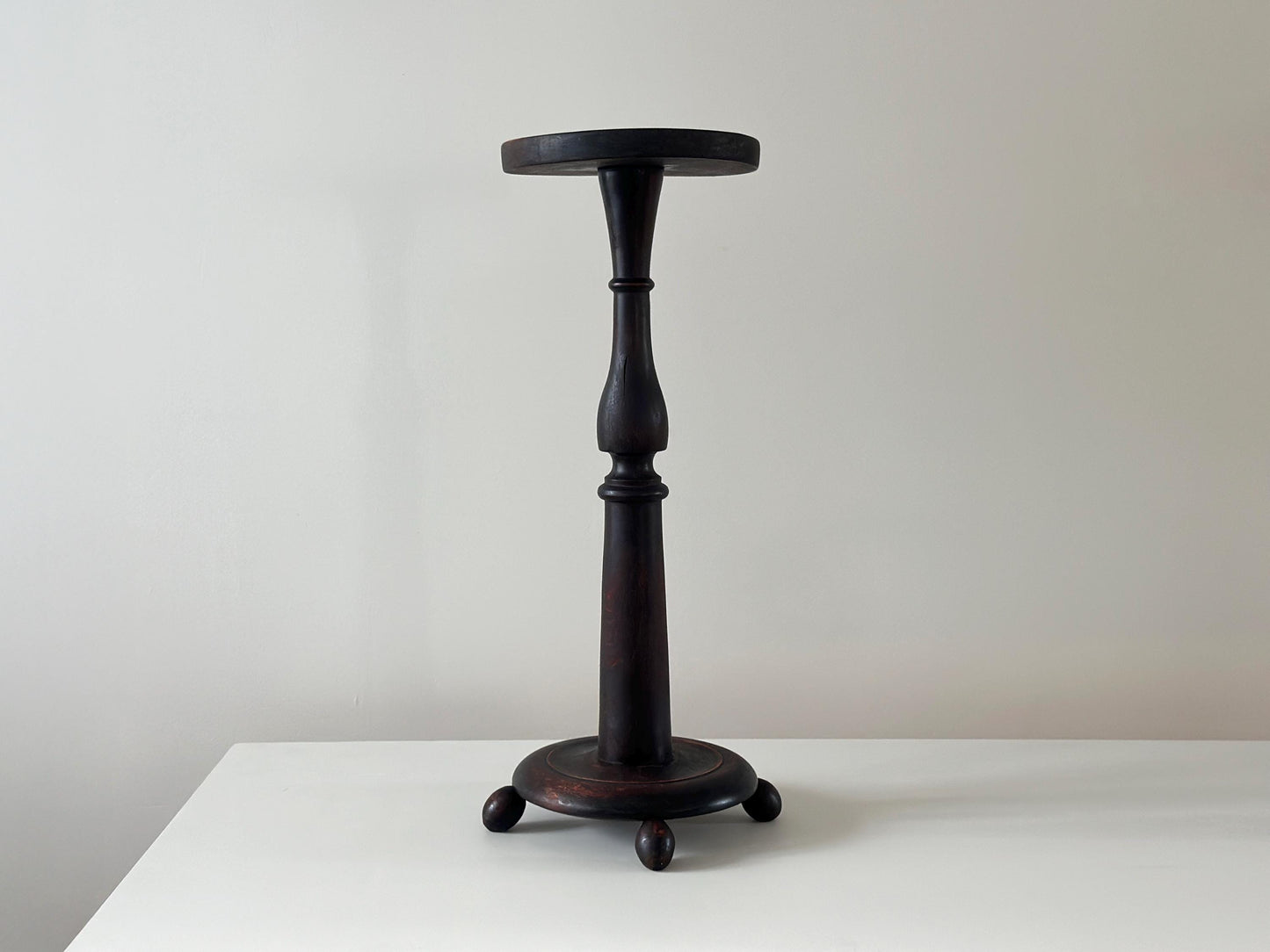 Antique ball foot plant stand pedestal table