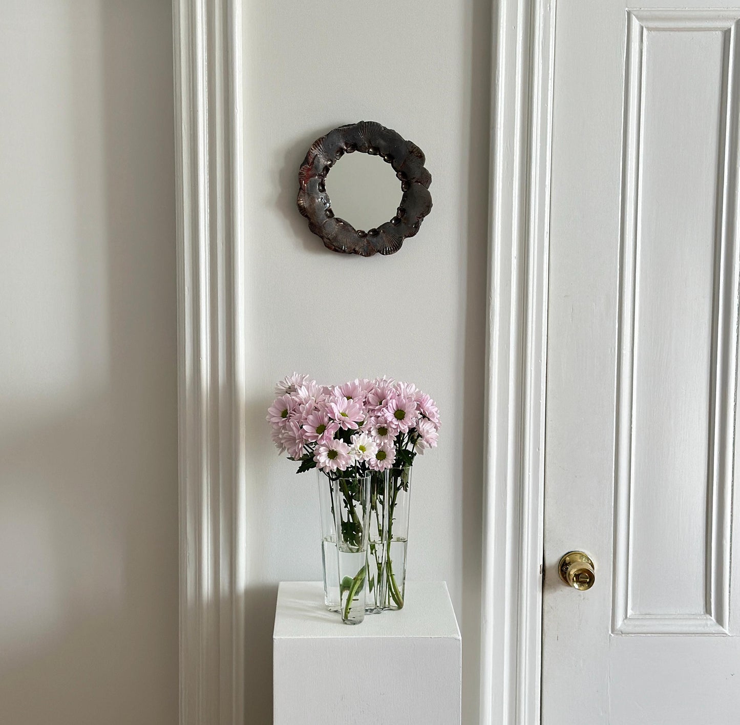 1970s – Vintage pottery scallop shell mirror