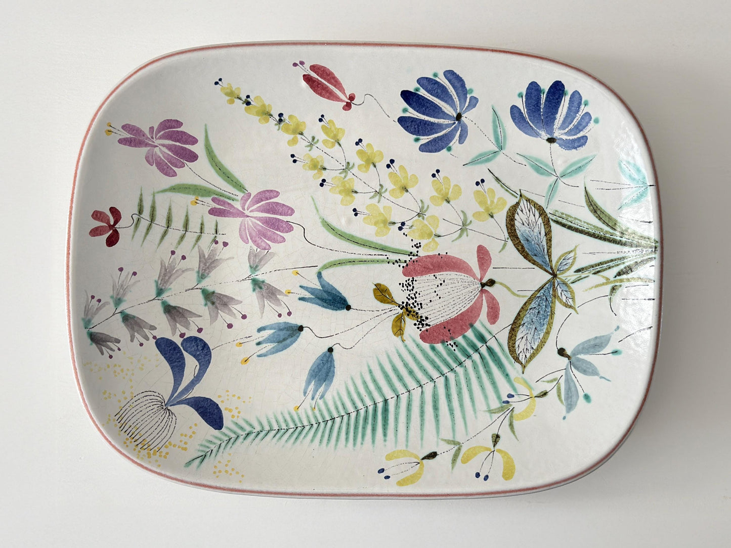 1950s – Stig Lindberg Faience hand painted eathenware tray