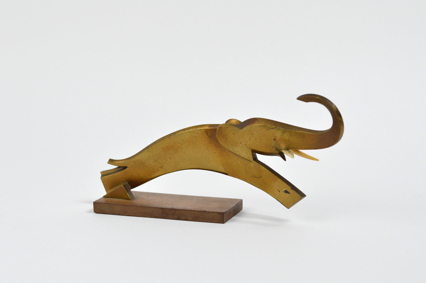 1925– Rare Carl Auböck brass jumping elephant sculpture