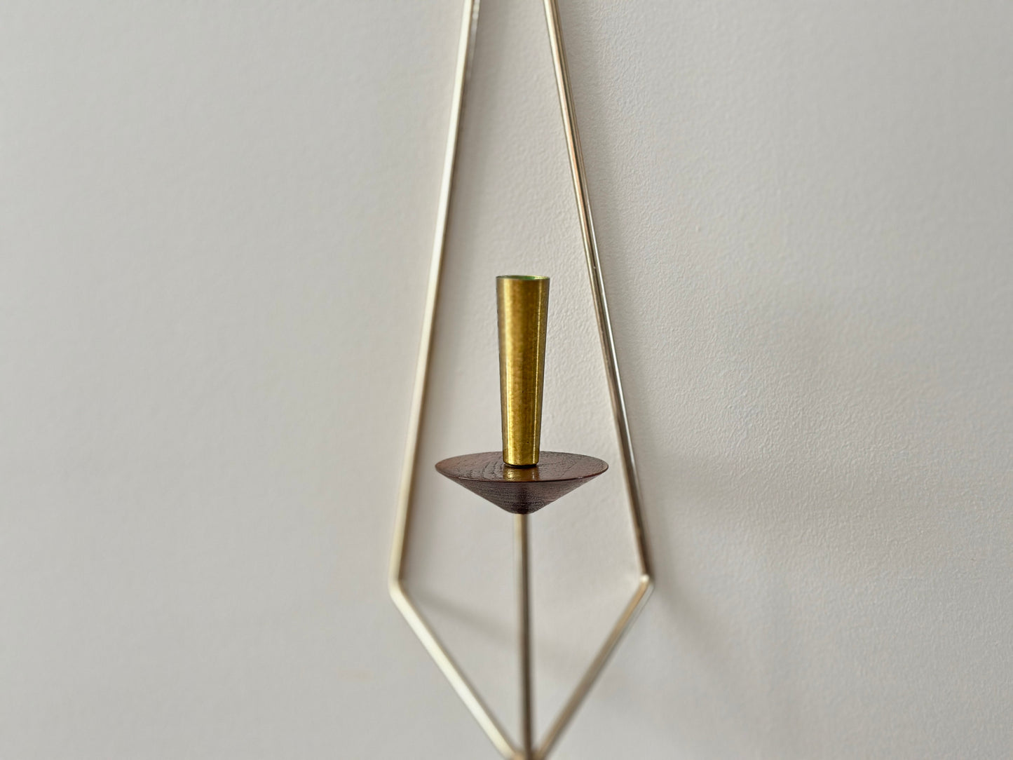 1960s – Candle sconce walnut wood and brass