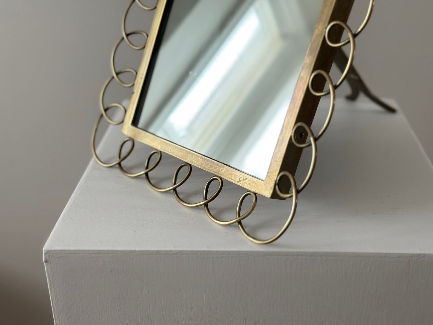 1950s – Mid Century Italian brass loops table mirror