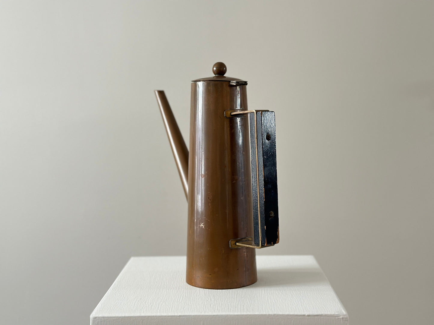 1950s – Large copper coffee pot or watering can with a bauhaus design