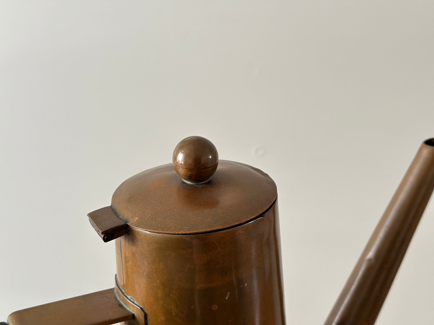 1950s – Large copper coffee pot or watering can with a bauhaus design