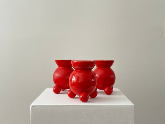 1960s – Three Bo-Ström red candle holders from Sweden