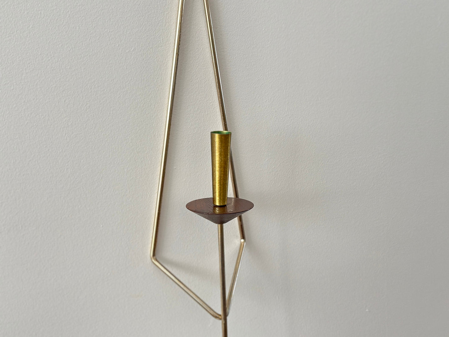 1960s – Candle sconce walnut wood and brass