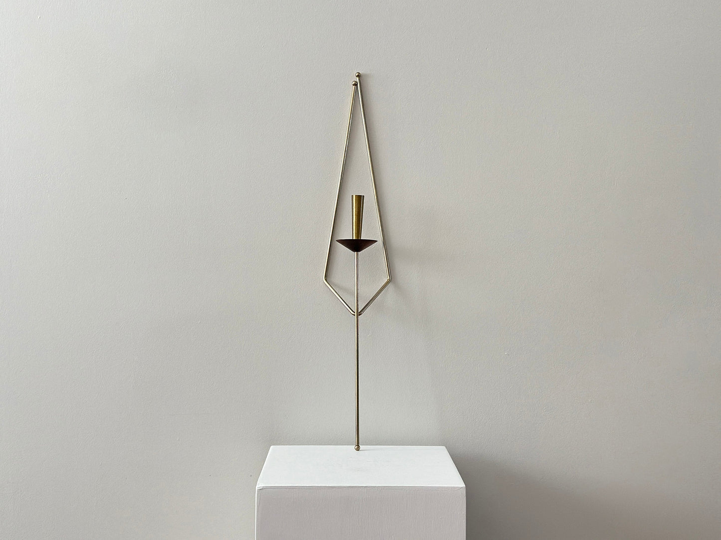 1960s – Candle sconce walnut wood and brass