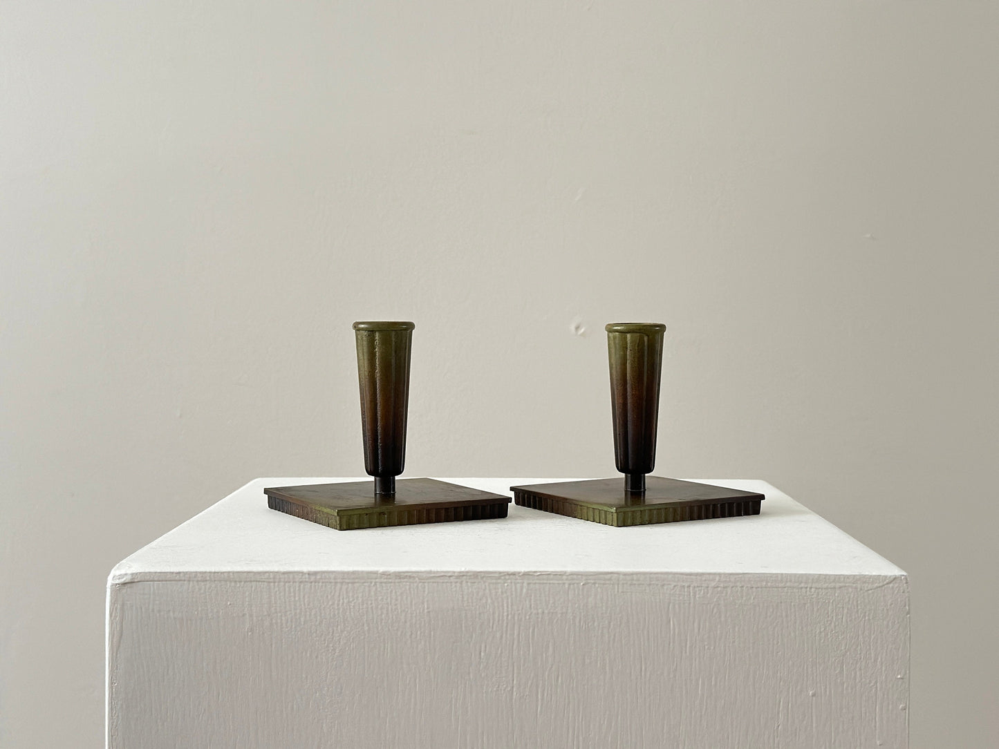 1940s – Pair of candlesticks by Carl-Einar Borgström for Ystad Brons