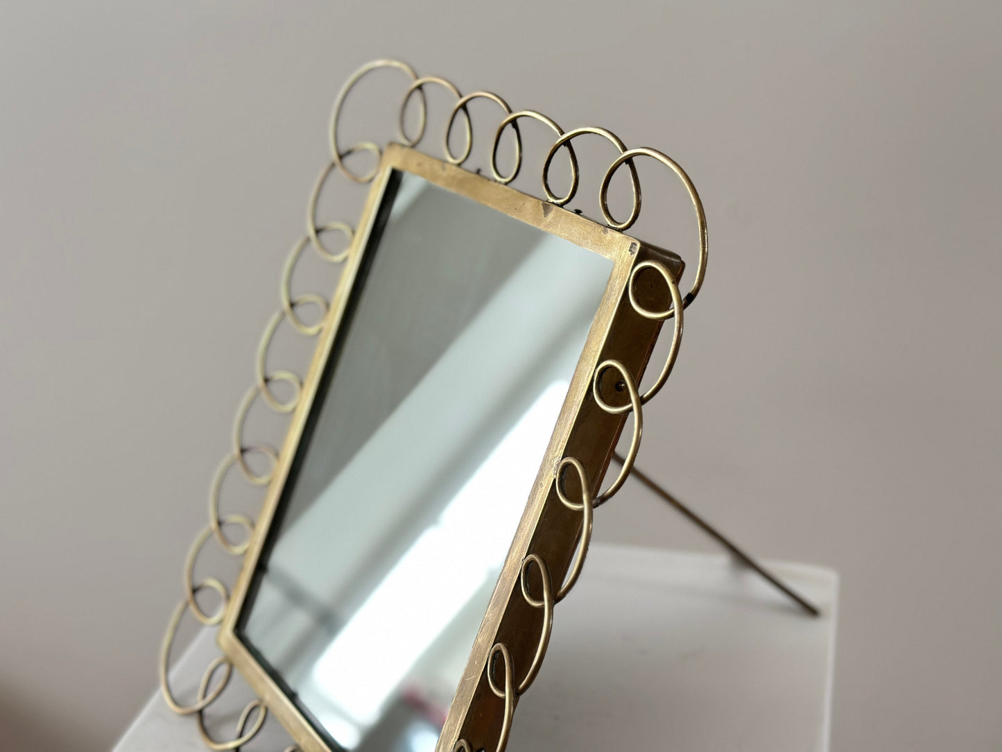 1950s – Mid Century Italian brass loops table mirror