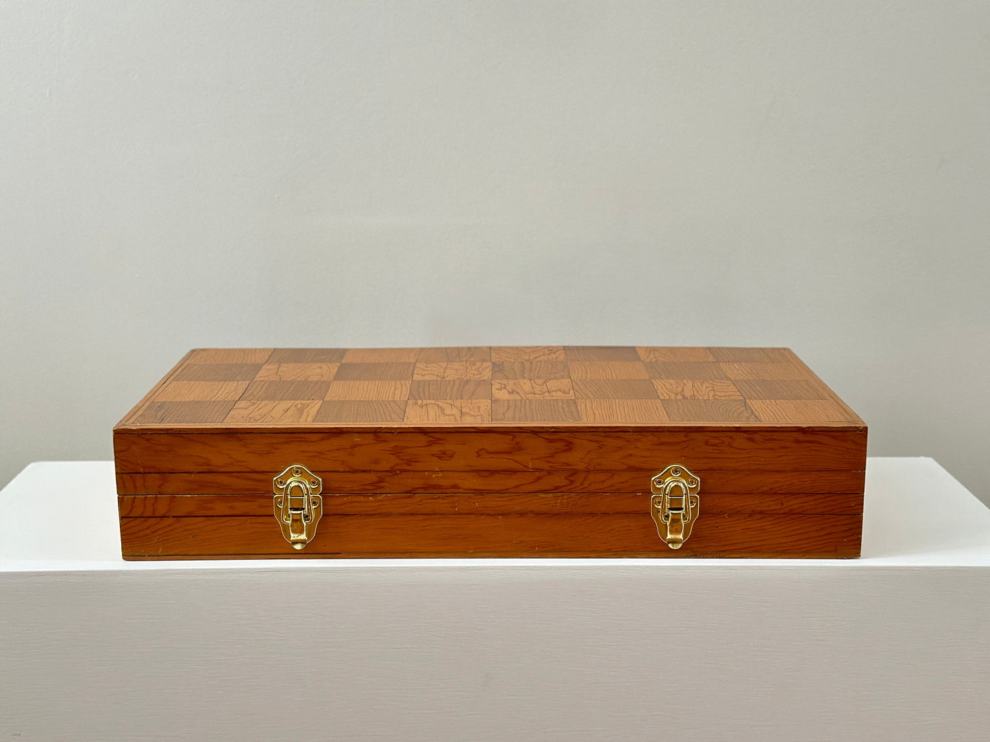 1970s – Oversized wooden chess set and board