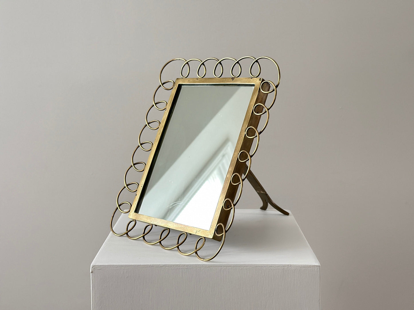 1950s – Mid Century Italian brass loops table mirror