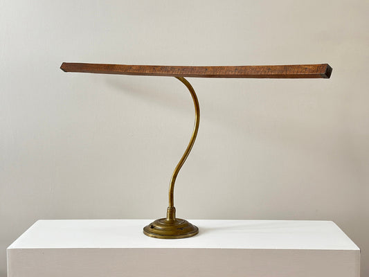 19th Century – French tailors measuring stick on brass arm wall mount