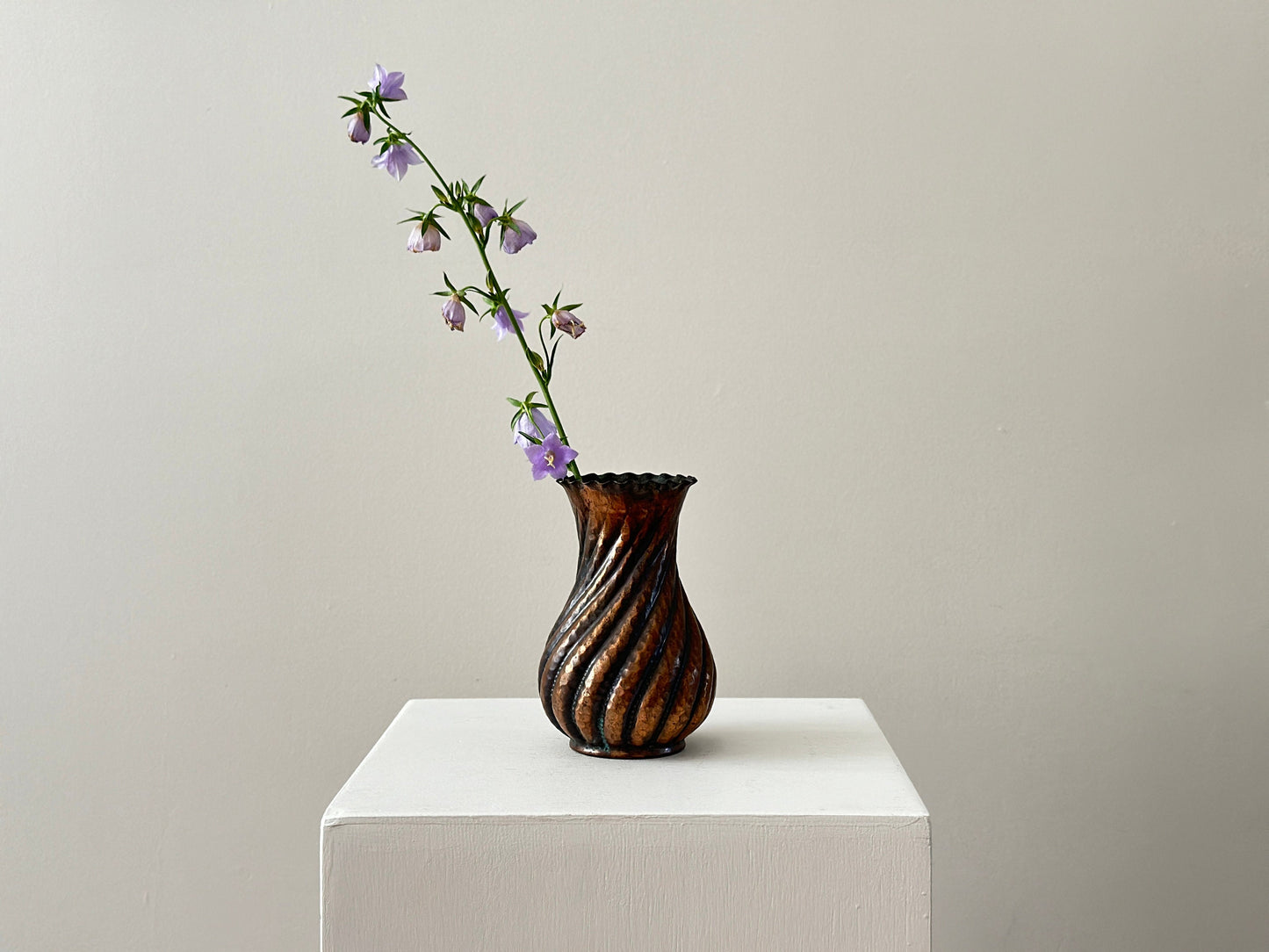 1930s – Italian hammered copper twist fluted vase