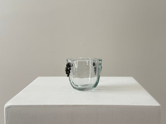 1930s – Small Swedish glass and sterling vase by Einar Dragsted for Strömbergshyttan