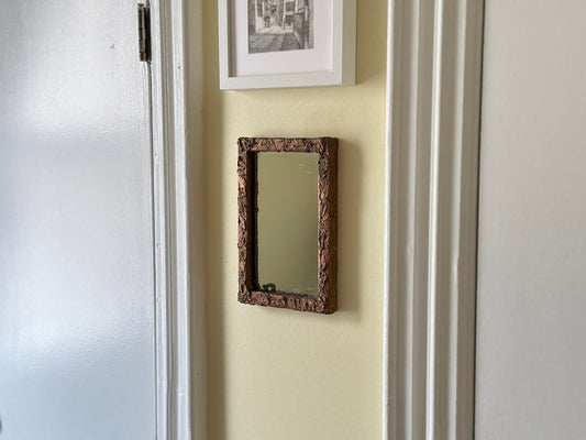 1980s – Golden plaster painted brutalist mirror